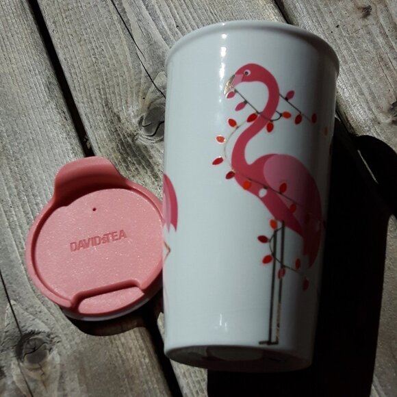 David's Tea Mug Holiday Flamingo Christmas Lights - Picture 1 of 3